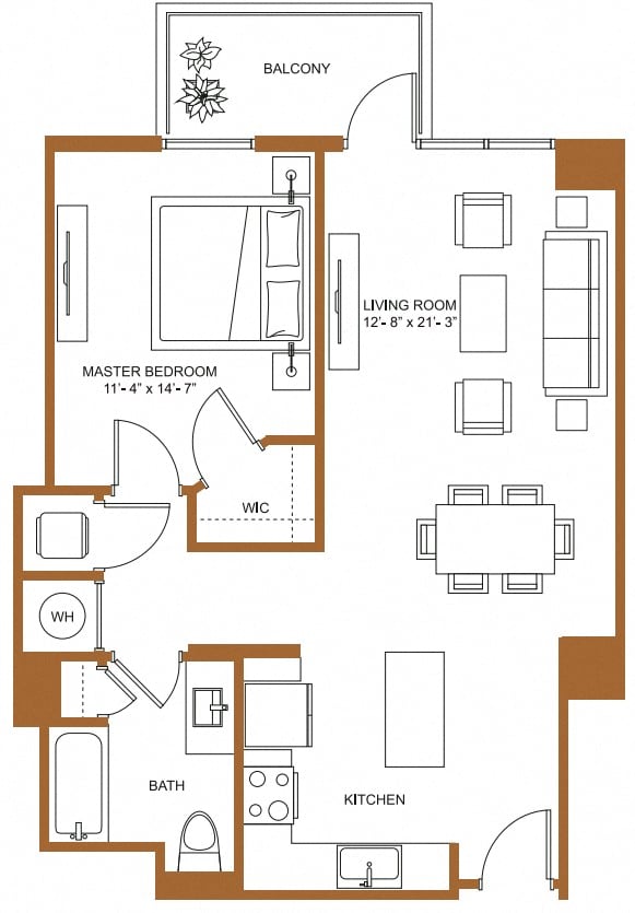 Floor Plan Image of Apartment Apt 2110