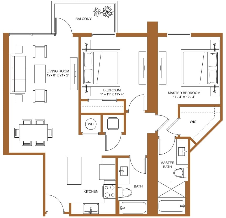 Floor Plan Image of Apartment Apt 1604