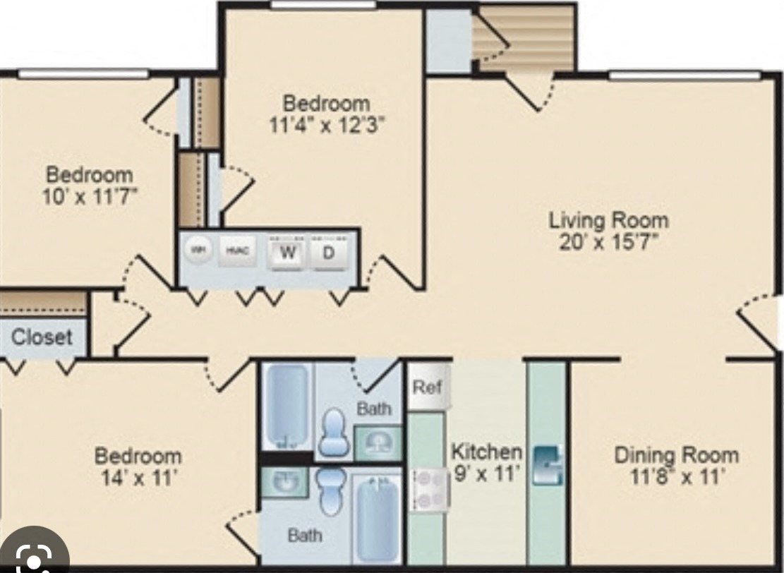 Floor Plans of Brookmeade Apartments in Williamsport, MD
