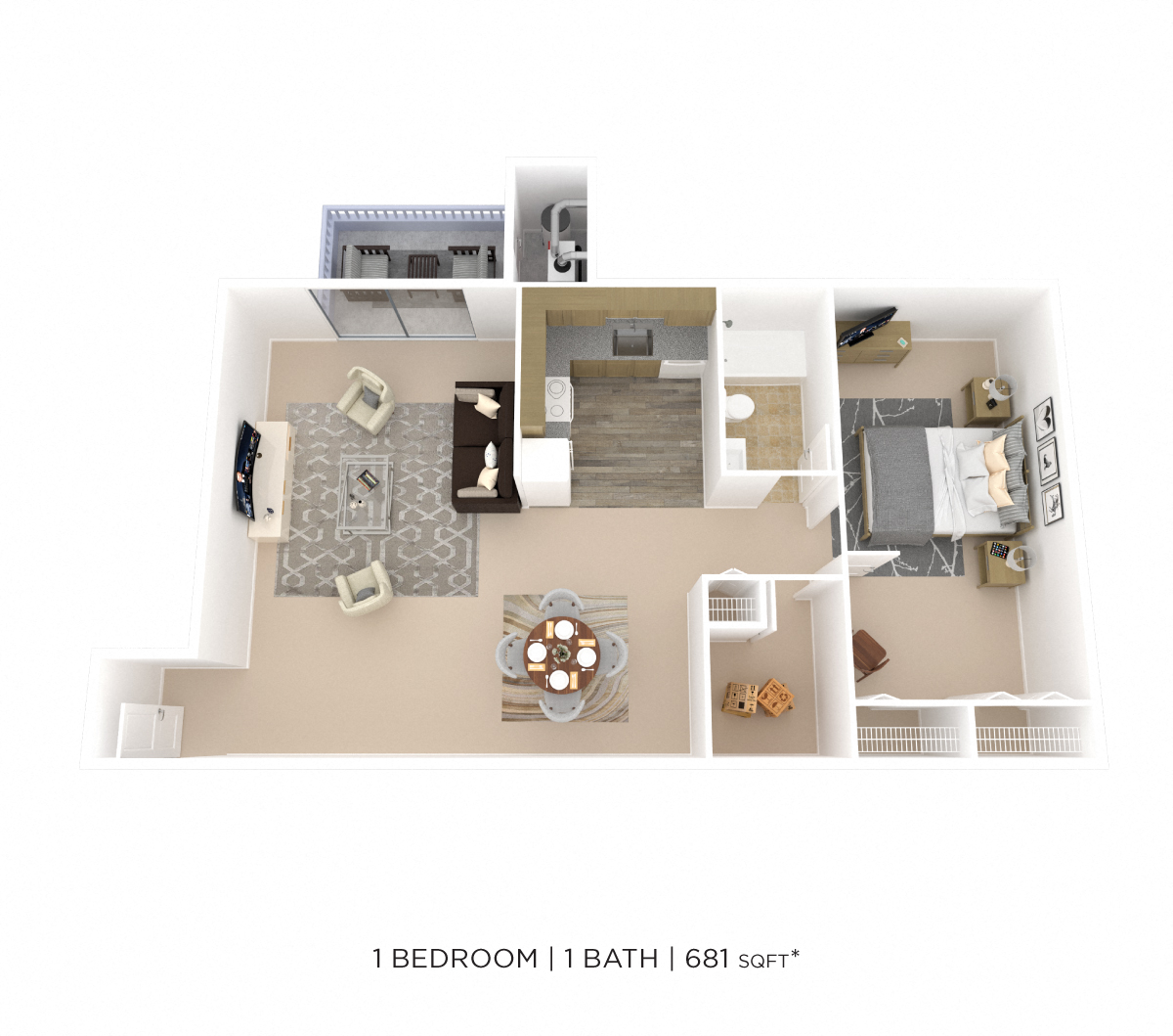One Bedroom floor plan