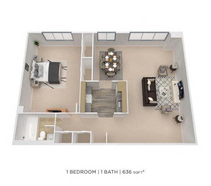 One Bedroom floor plan