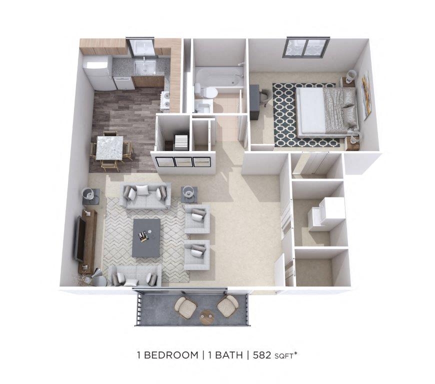 One Bedroom floor plan