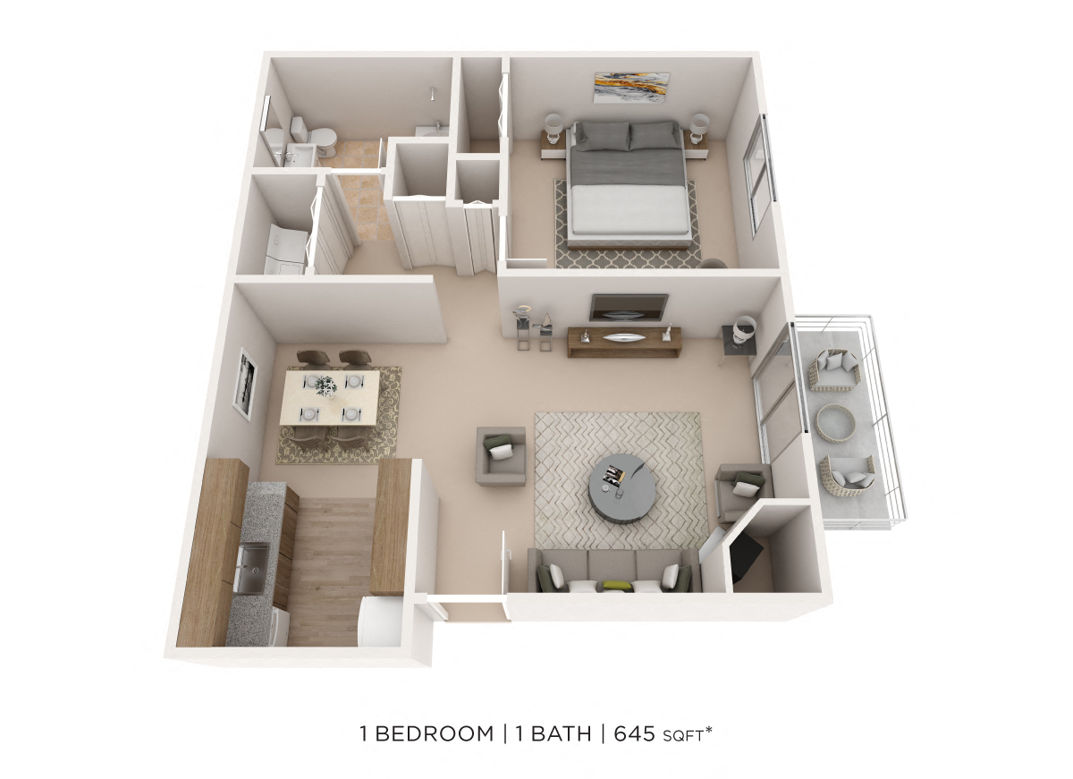 One Bedroom floor plan