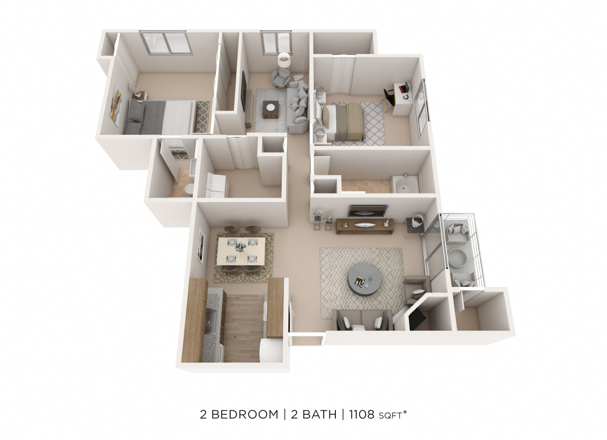 Two Bedroom w/ Den floor plan