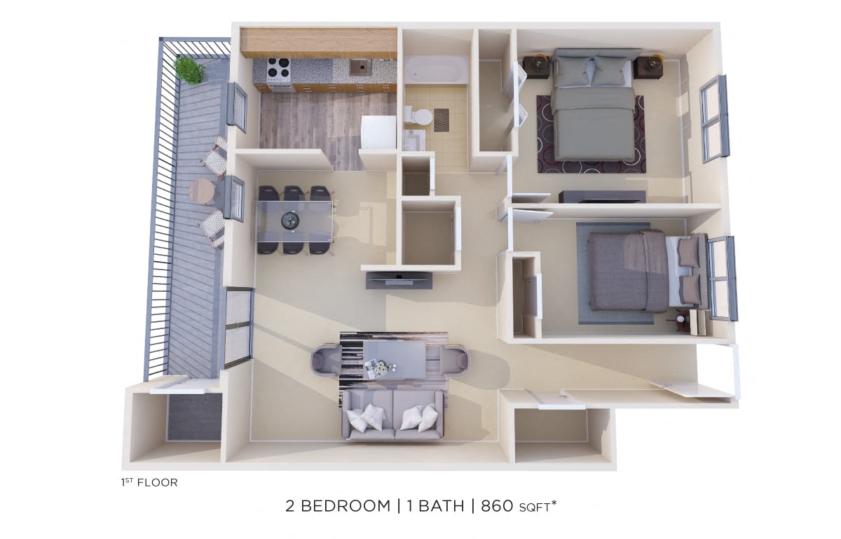 Two Bedroom floor plan