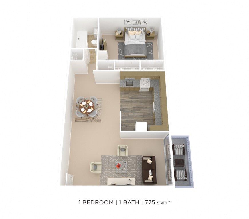 One Bedroom floor plan