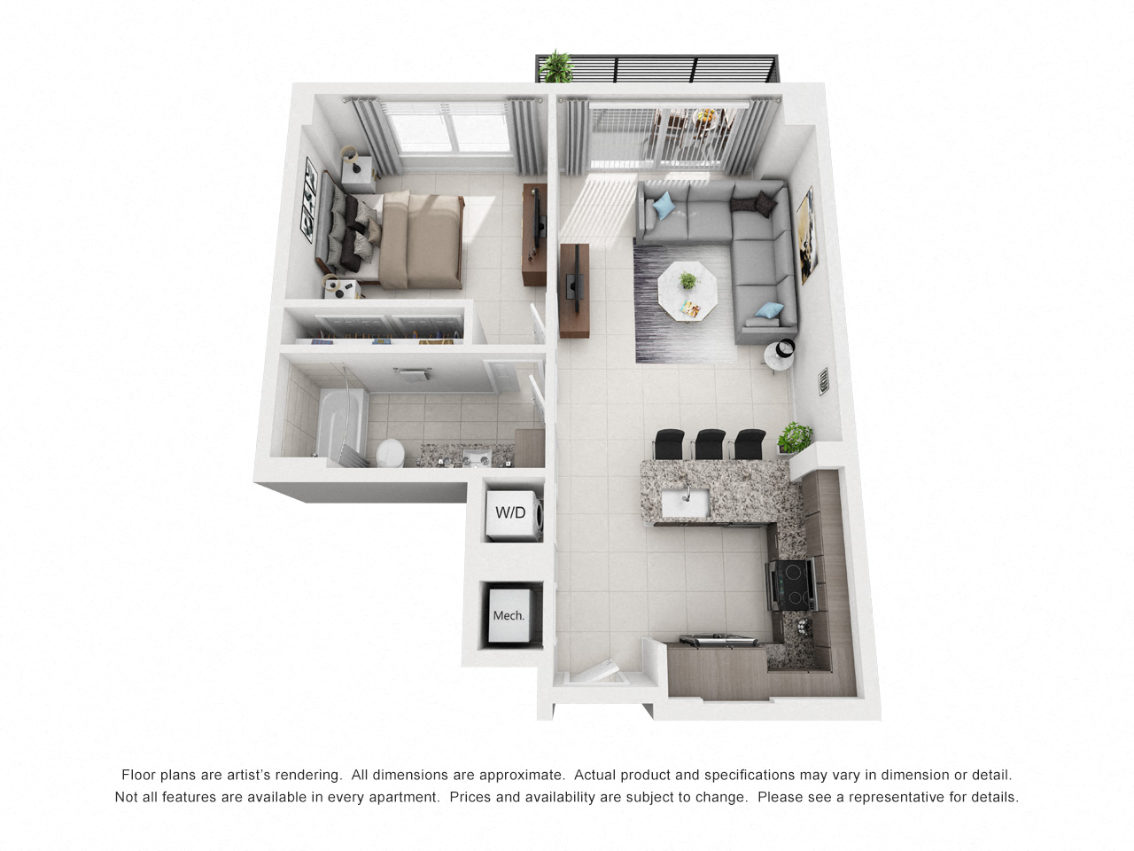 Floor Plan Image of Apartment Apt 1-1008