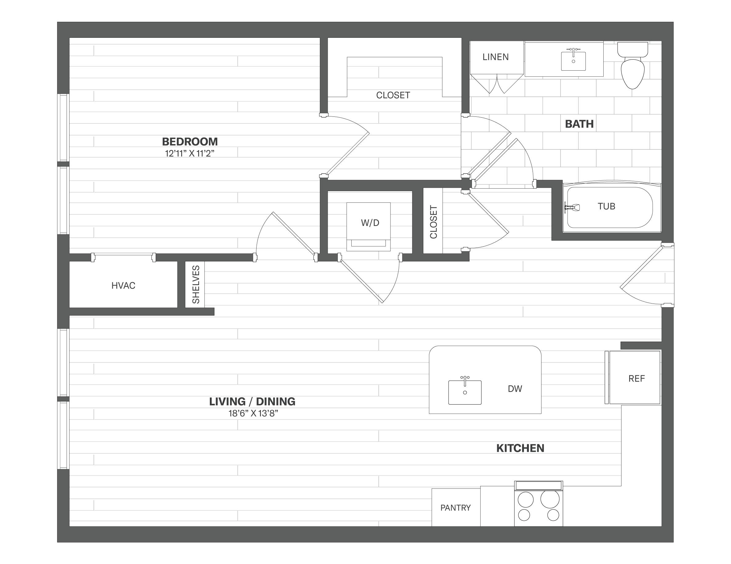 Floor Plan Image of Apartment Apt 1227