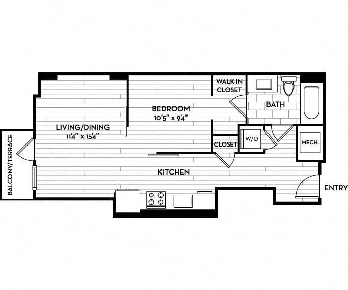 Junior 1 Bed | 01S1 floor plan