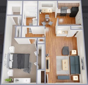 1 Bedroom, 1 Bathroom