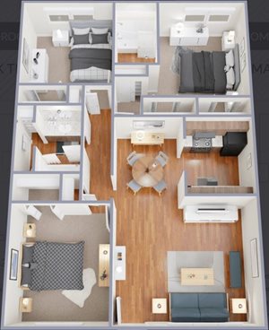 3 Bedrooms, 2 Bathrooms