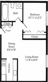1 BR 1 BA Apartment