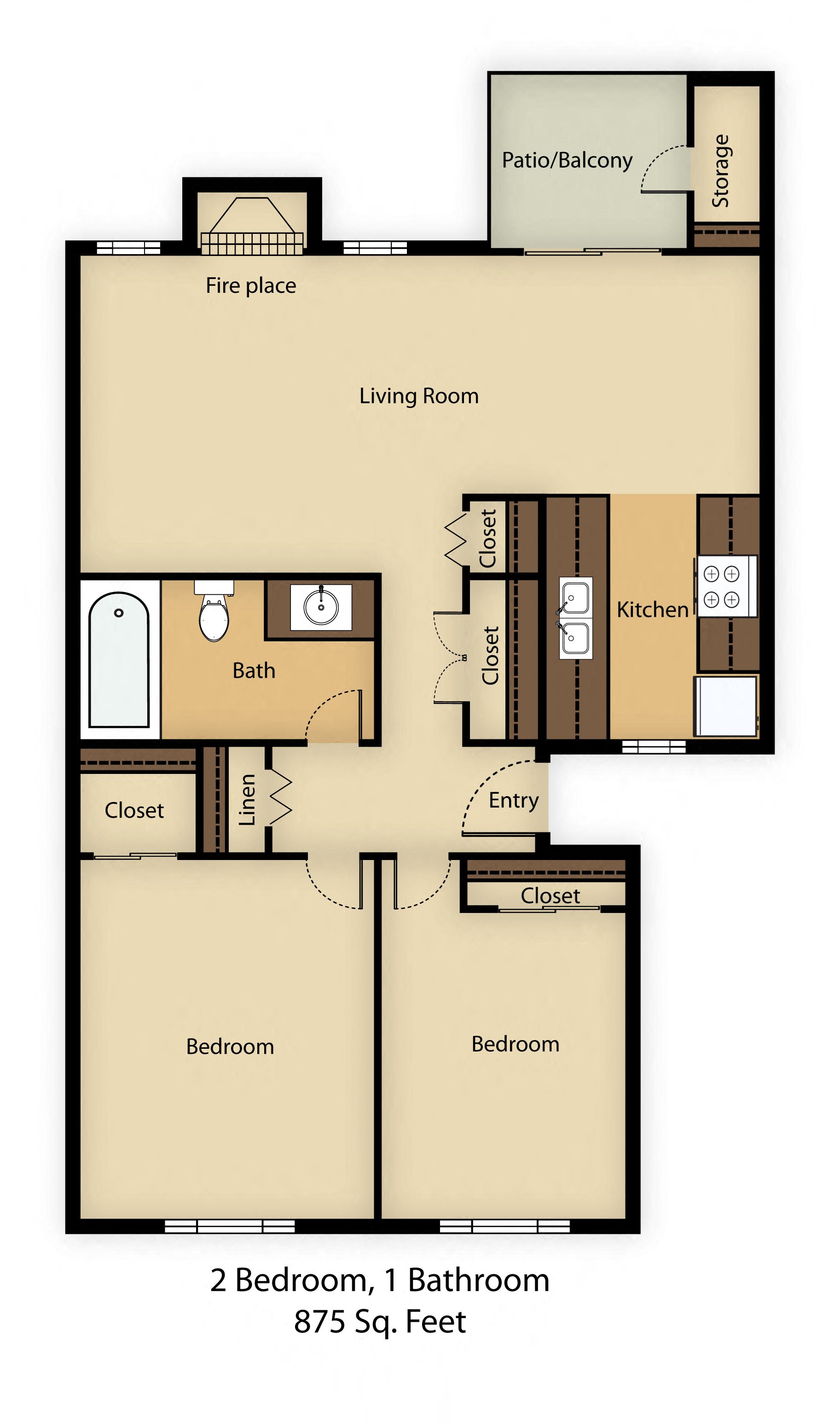 Sienna Pointe 2 Bedroom 1 Bathroom Floor Plan Sienna Pointe 2 Bedroom 1 Bathroom Floor Plan