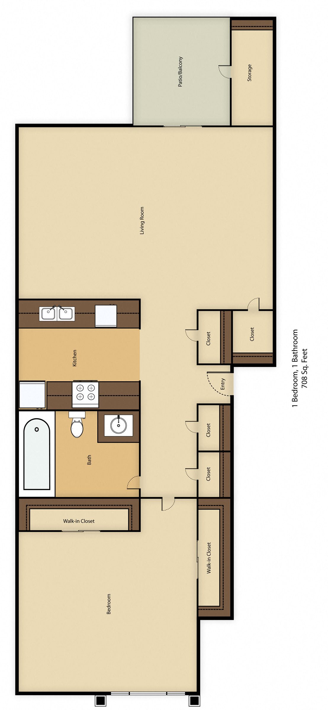 Sienna Pointe 1 Bedroom 1 Bathroom Floor Plan Sienna Pointe 1 Bedroom 1 Bathroom Floor Plan