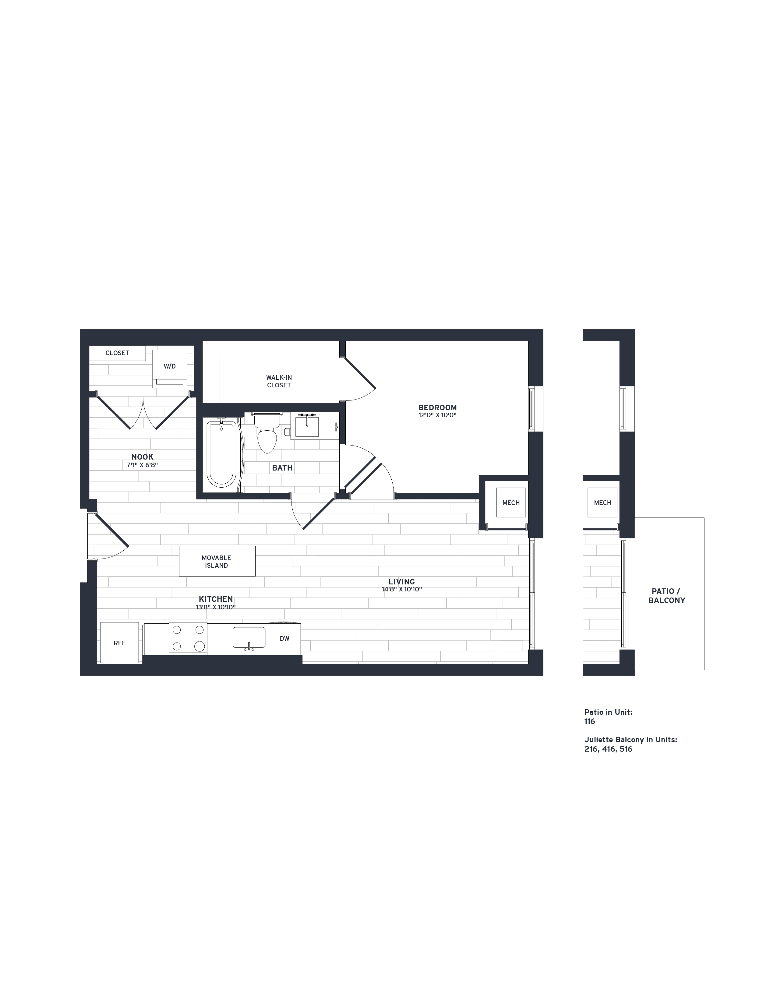 Floor Plan Image of Apartment Apt 116