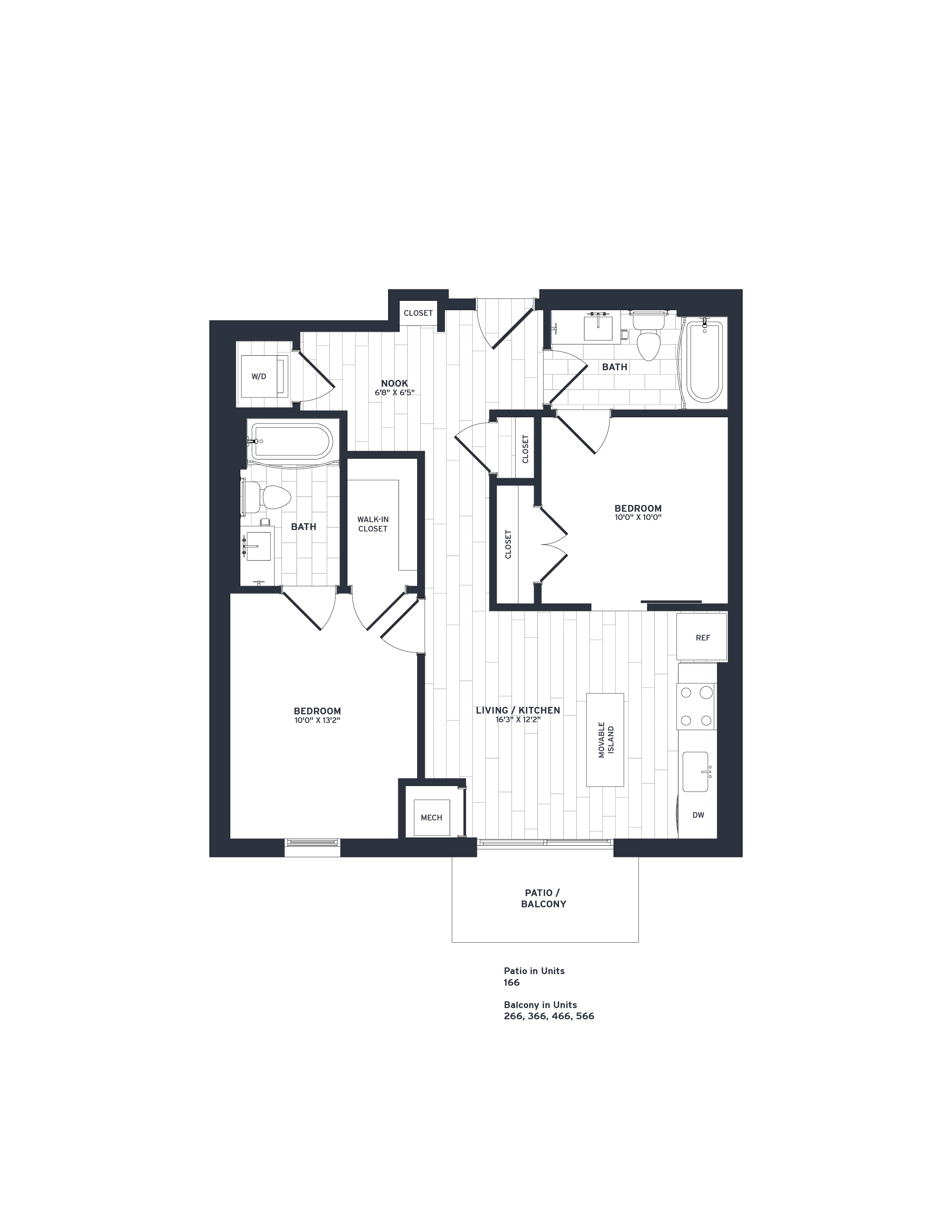 Floor Plan Image of Apartment Apt 166