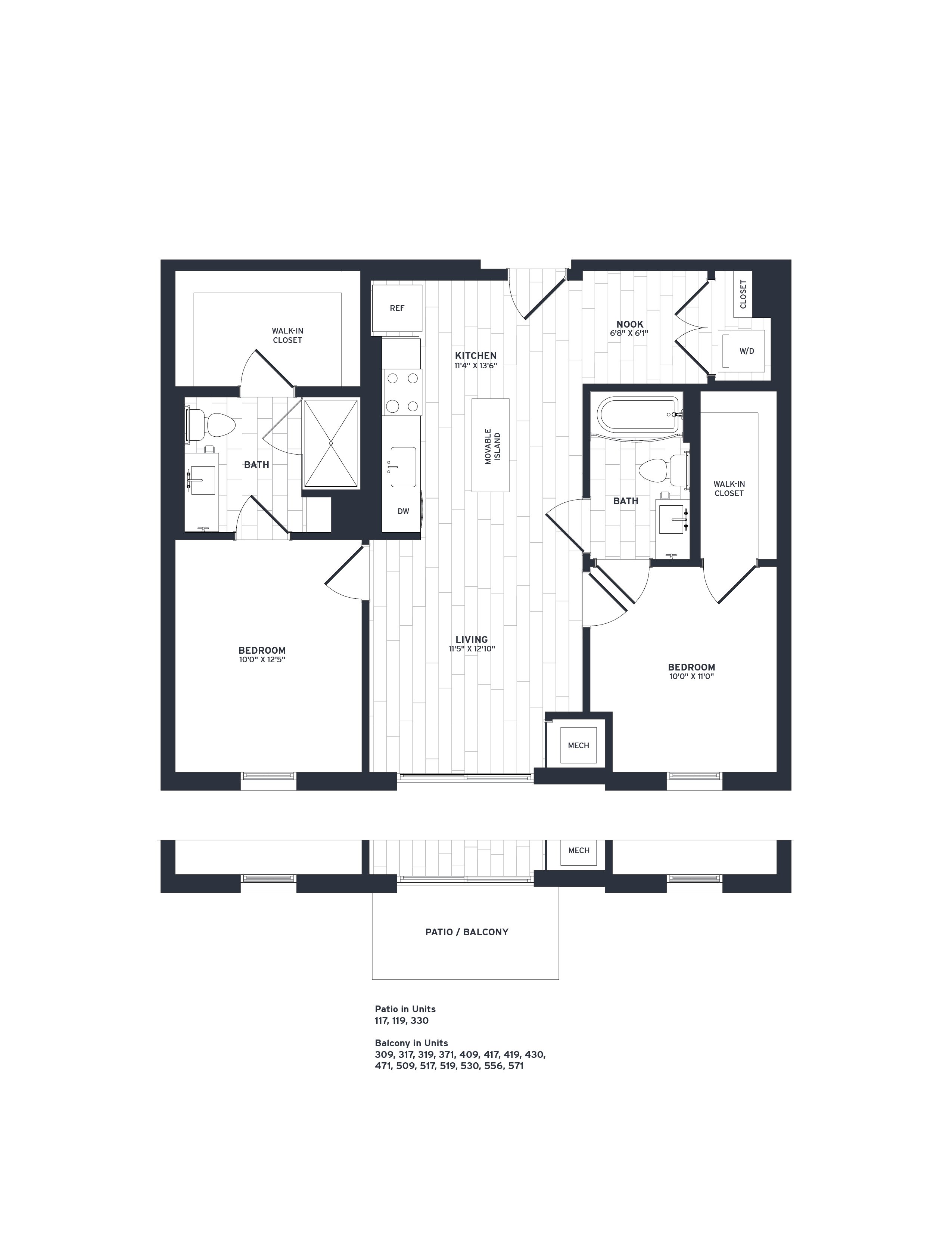 Floor Plan Image of Apartment Apt 409