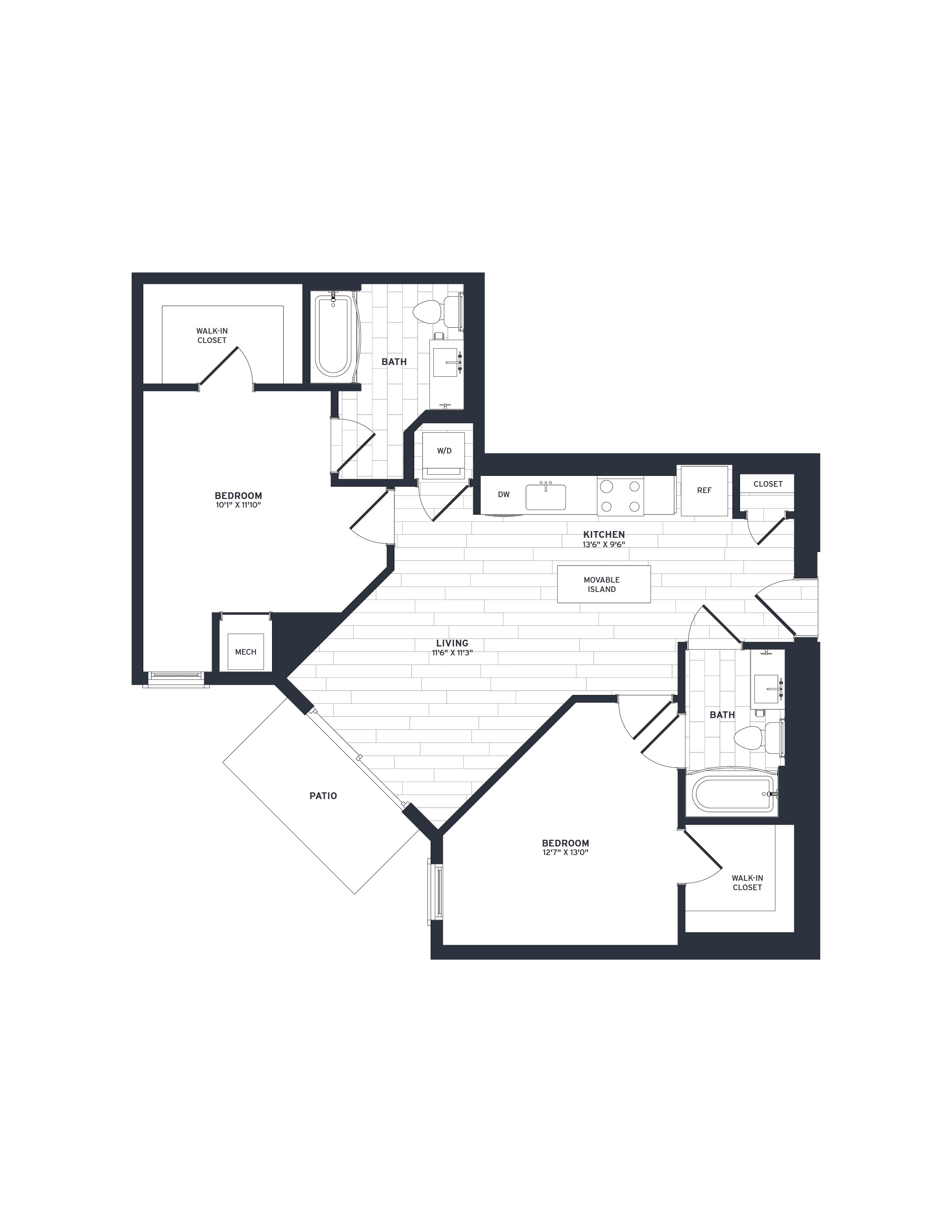 Floor Plan Image of Apartment Apt 358