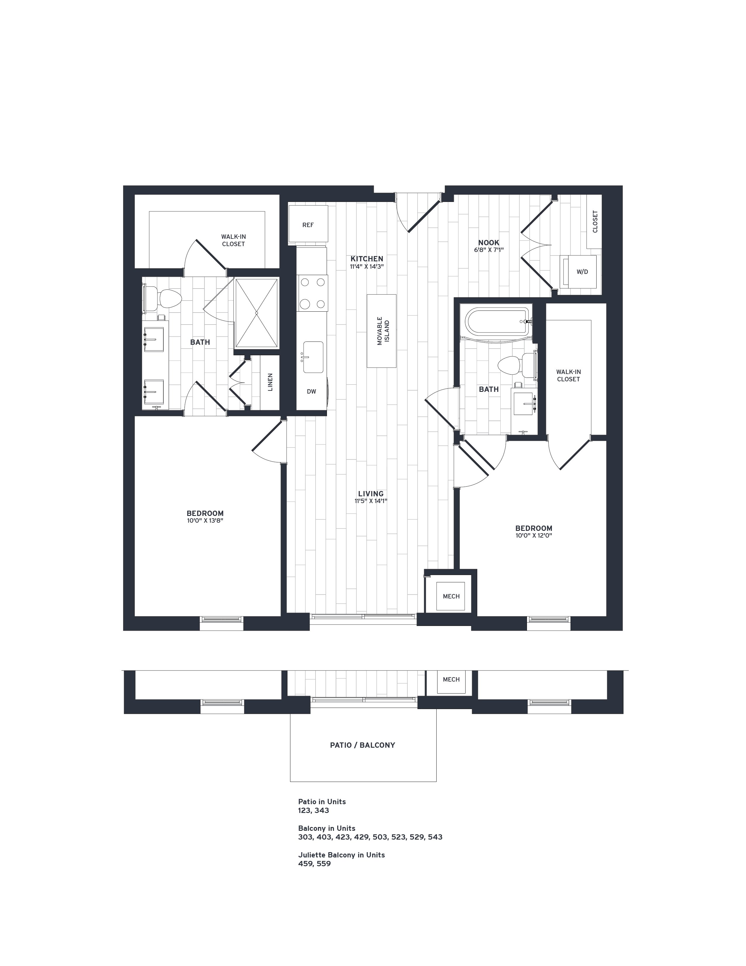 Floor Plan Image of Apartment Apt 203