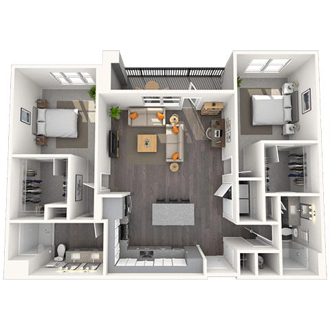 B3.2 2x2 1344 SF floor plan
