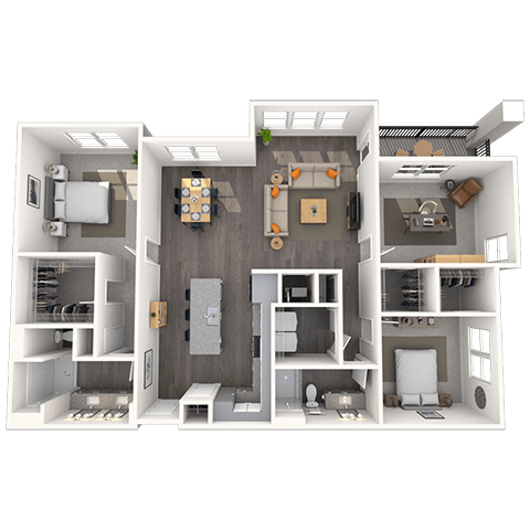 C1.1 3x2 1617 SF floor plan