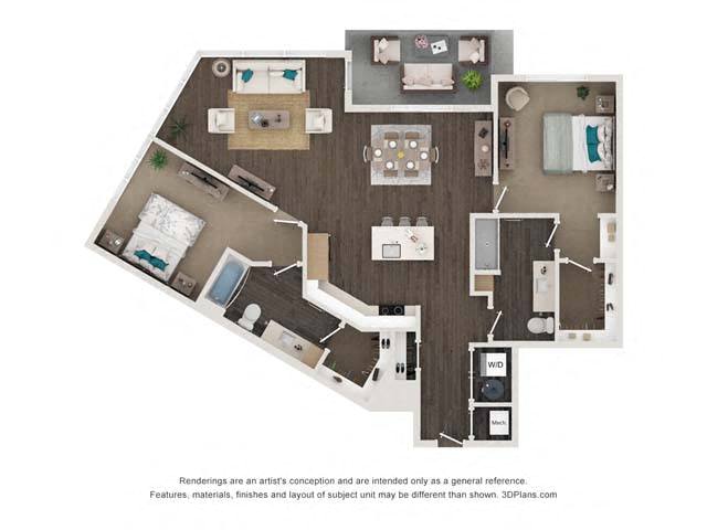 B4 2x2 1314-1323 SF floor plan