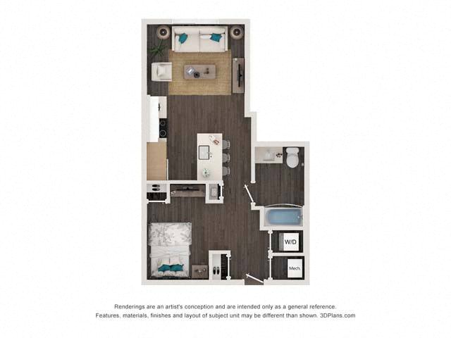S1 0x1 573 SF floor plan