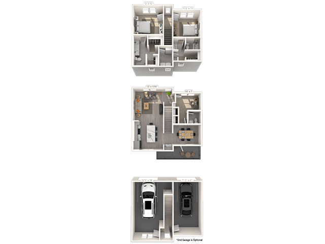 TH 2x2 1420 SF floor plan