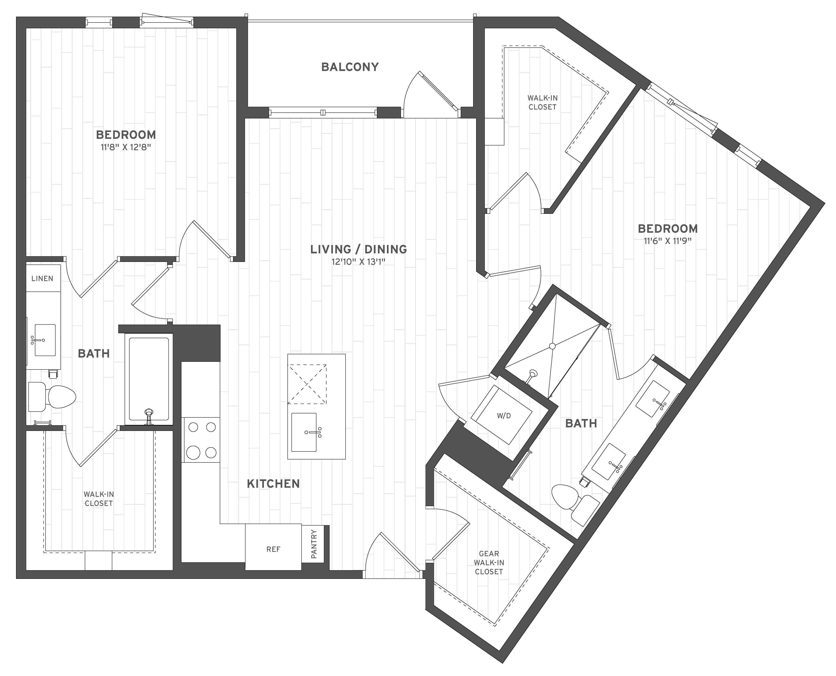 Floor Plan Image of Apartment Apt B-540