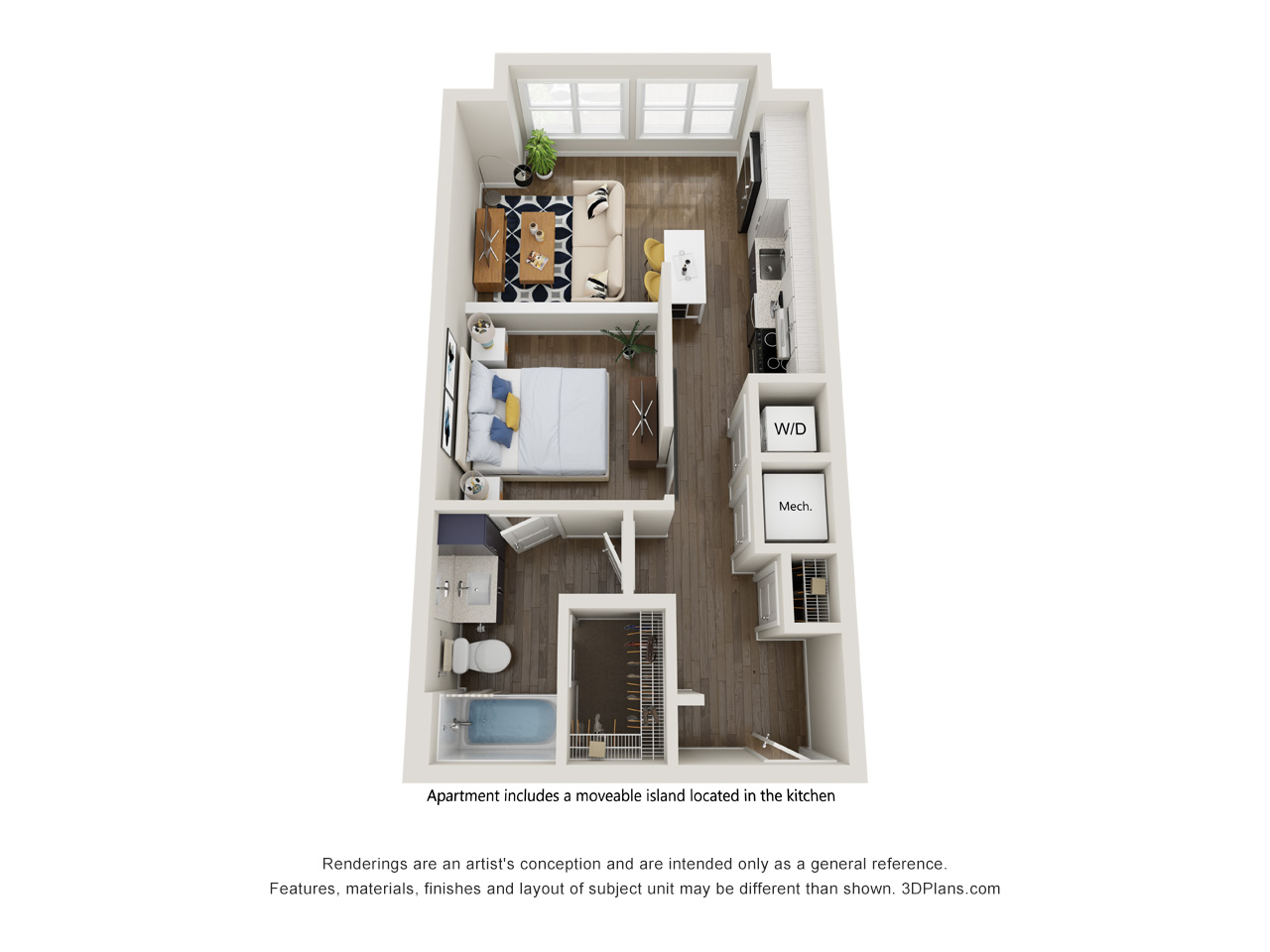 S1.3 0x1 584 SF floor plan