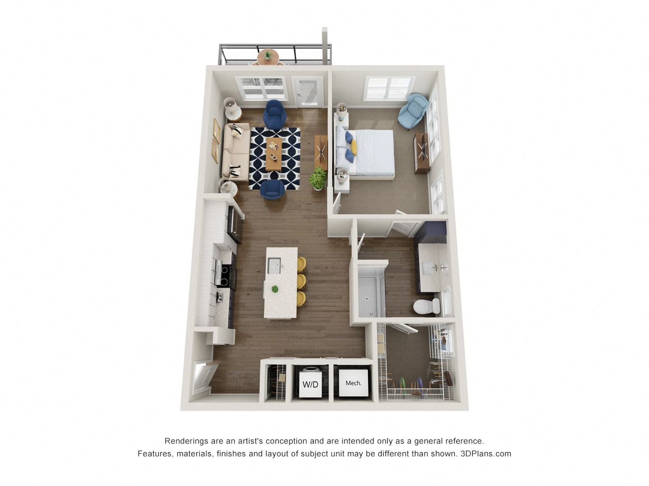 B6.1 2x2 1333 SF floor plan