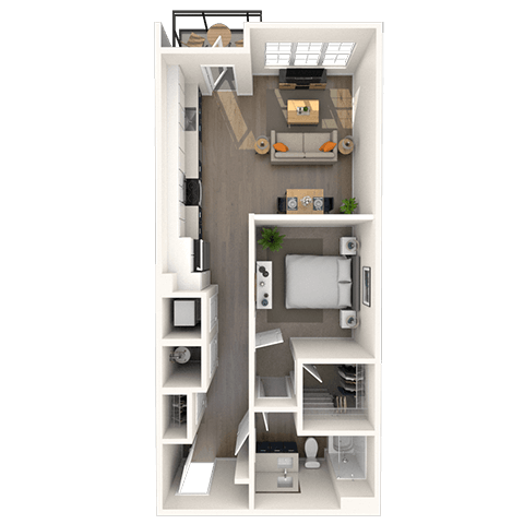 A4.1 1x1 693 SF floor plan