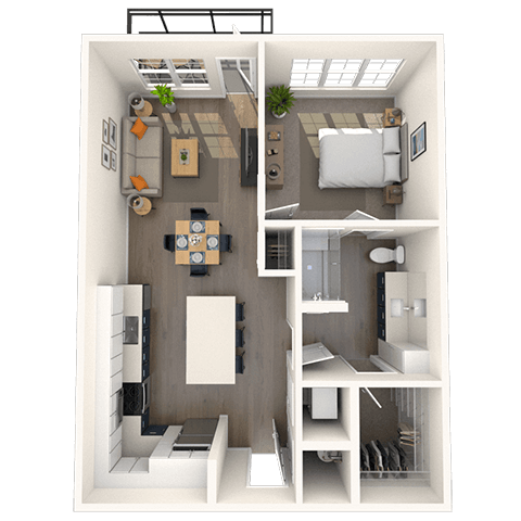 A5.2 1x1 744 SF floor plan