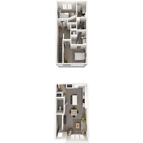 TH21 2x2.5 1037 SF floor plan