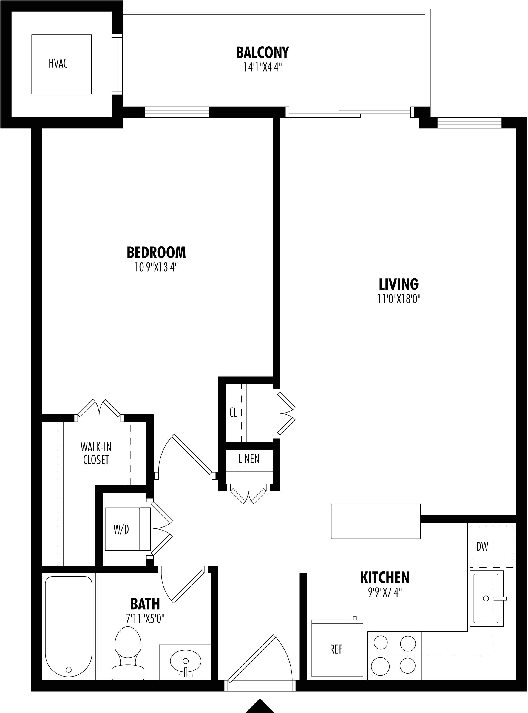 Floor Plan Image of Apartment Apt 517