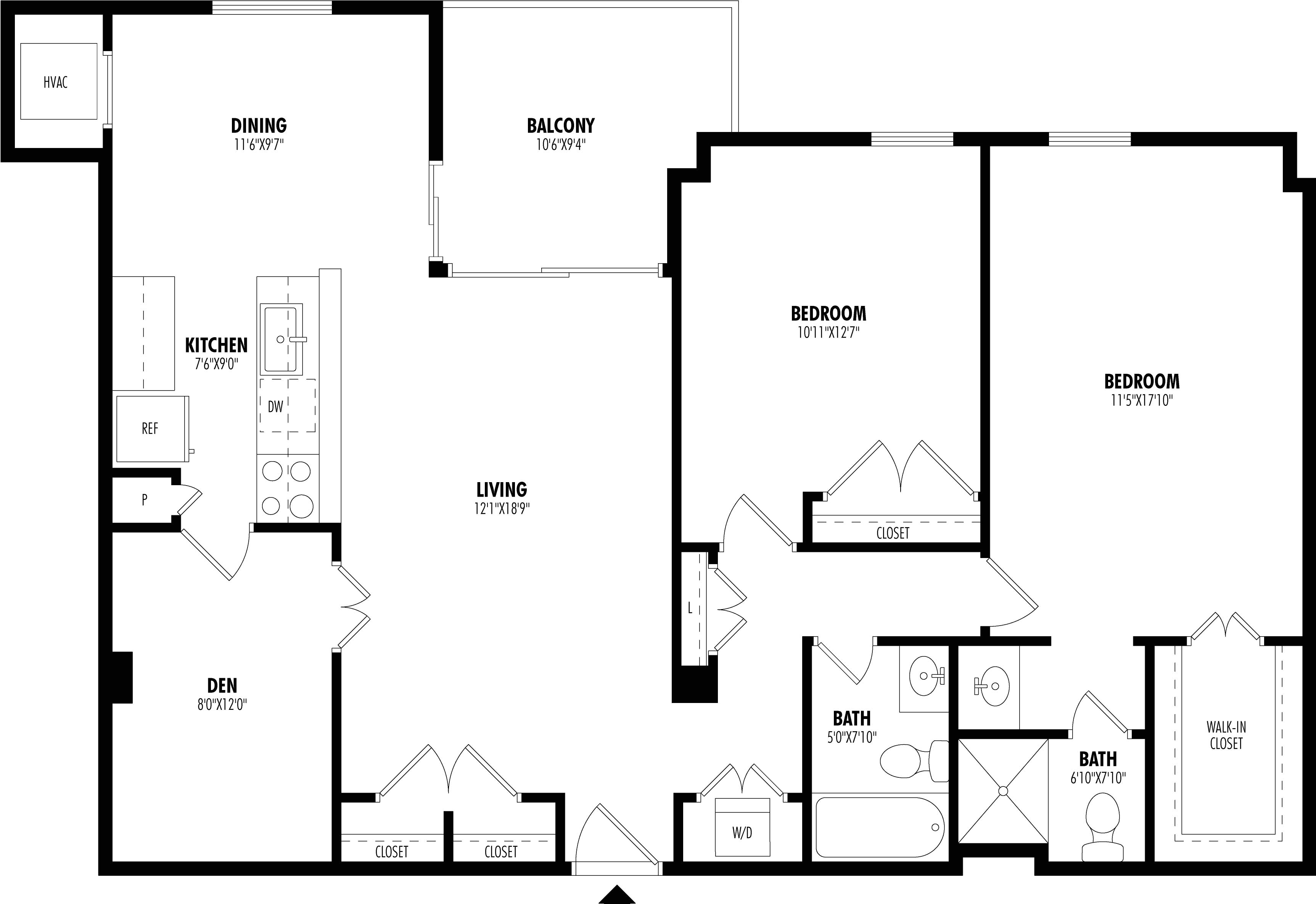 Floor Plan Image of Apartment Apt 322