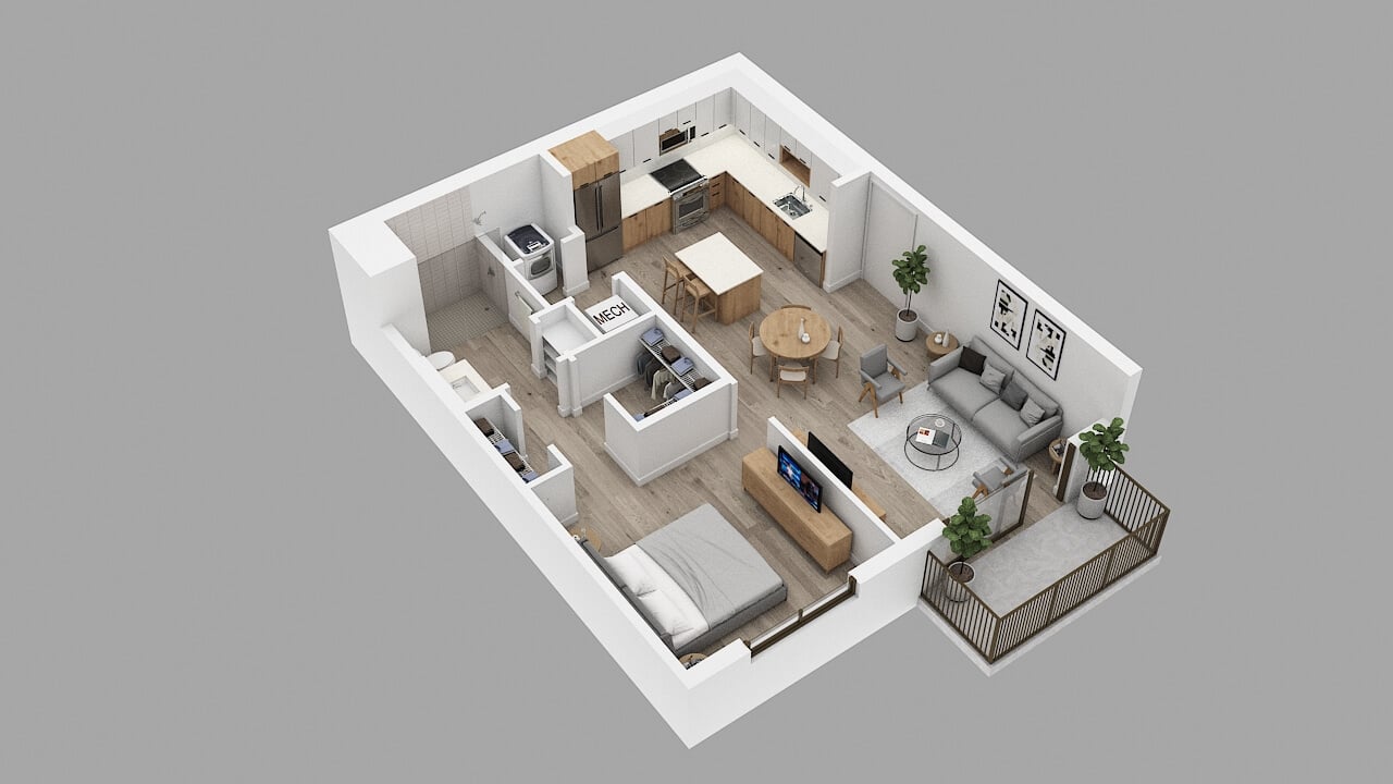 Rendering of the A3 Floor Plan