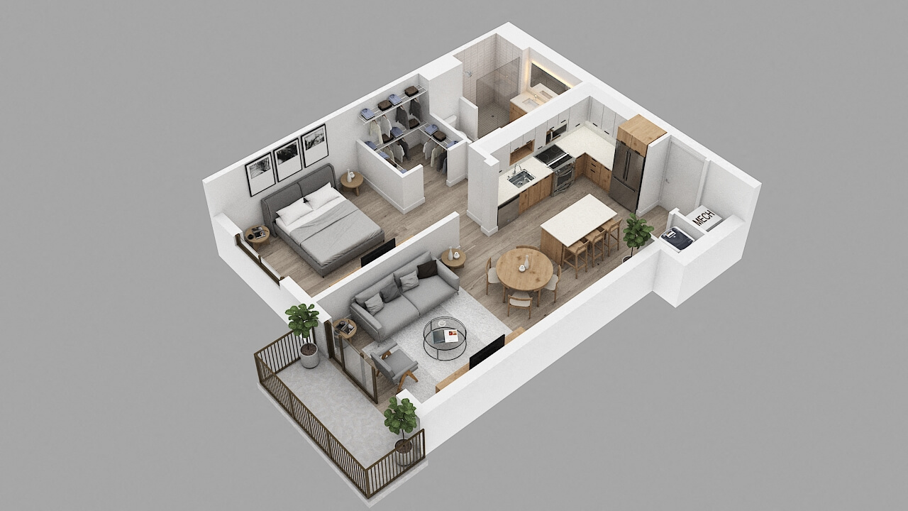 Rendering of the A4 Floor Plan