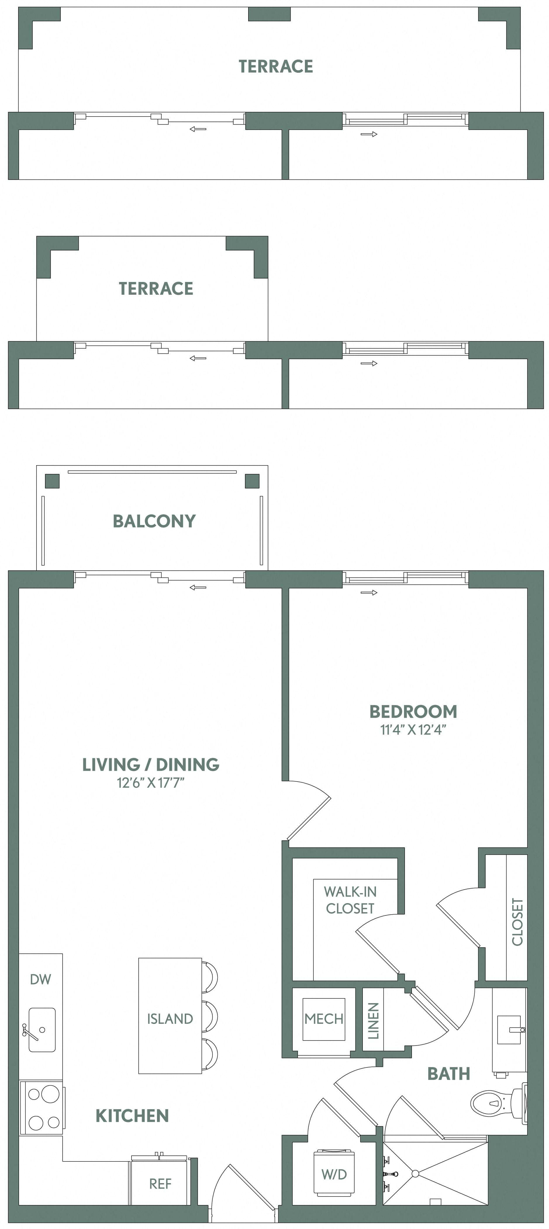 Rendering of the A1 Floor Plan