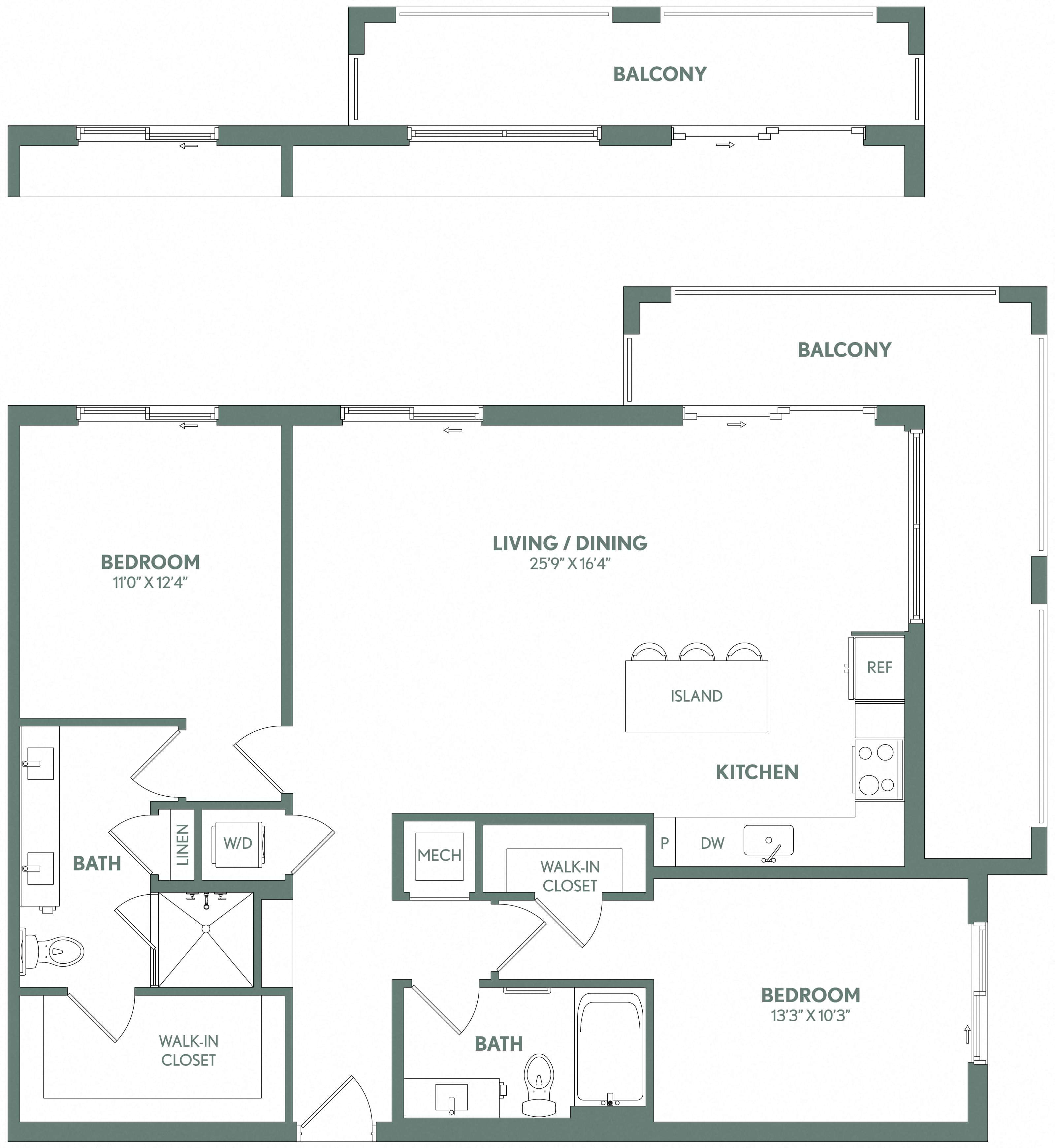 Rendering of the B3 Floor Plan