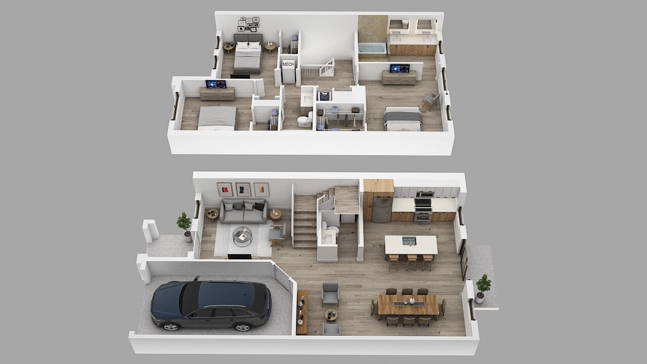 Rendering of the TH-1 Floor Plan