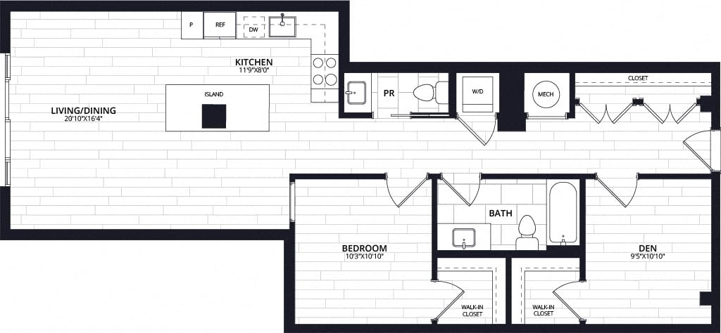 Floorplan image of apartment 304