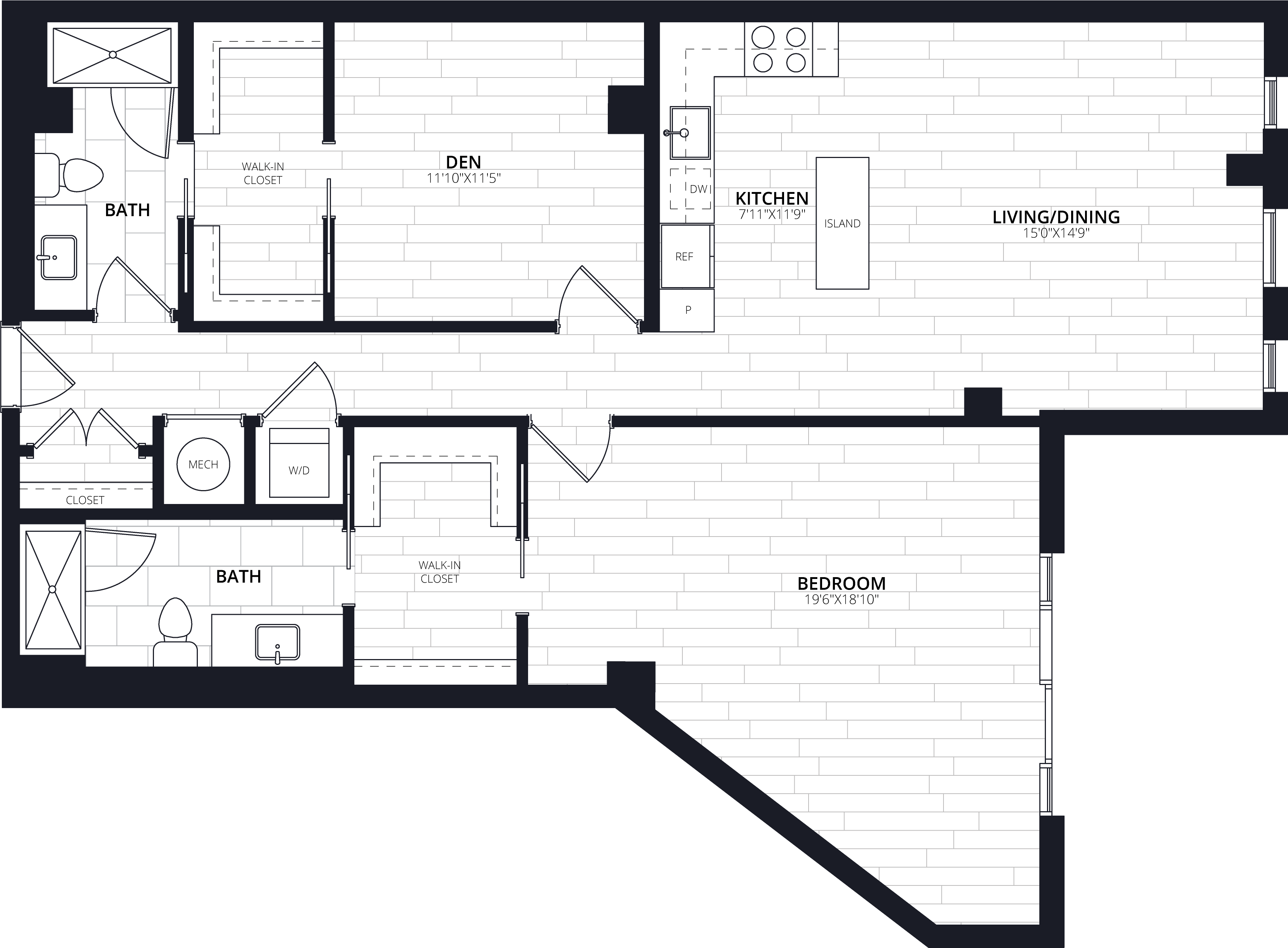 Floorplan image of apartment 215