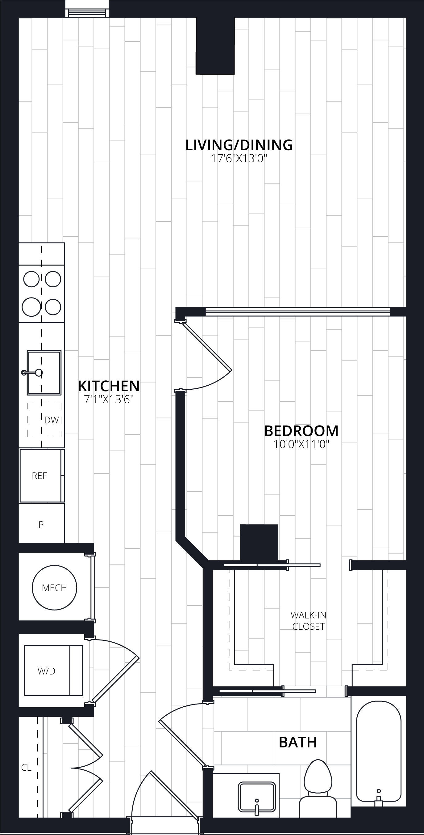 Floorplan image of apartment 313