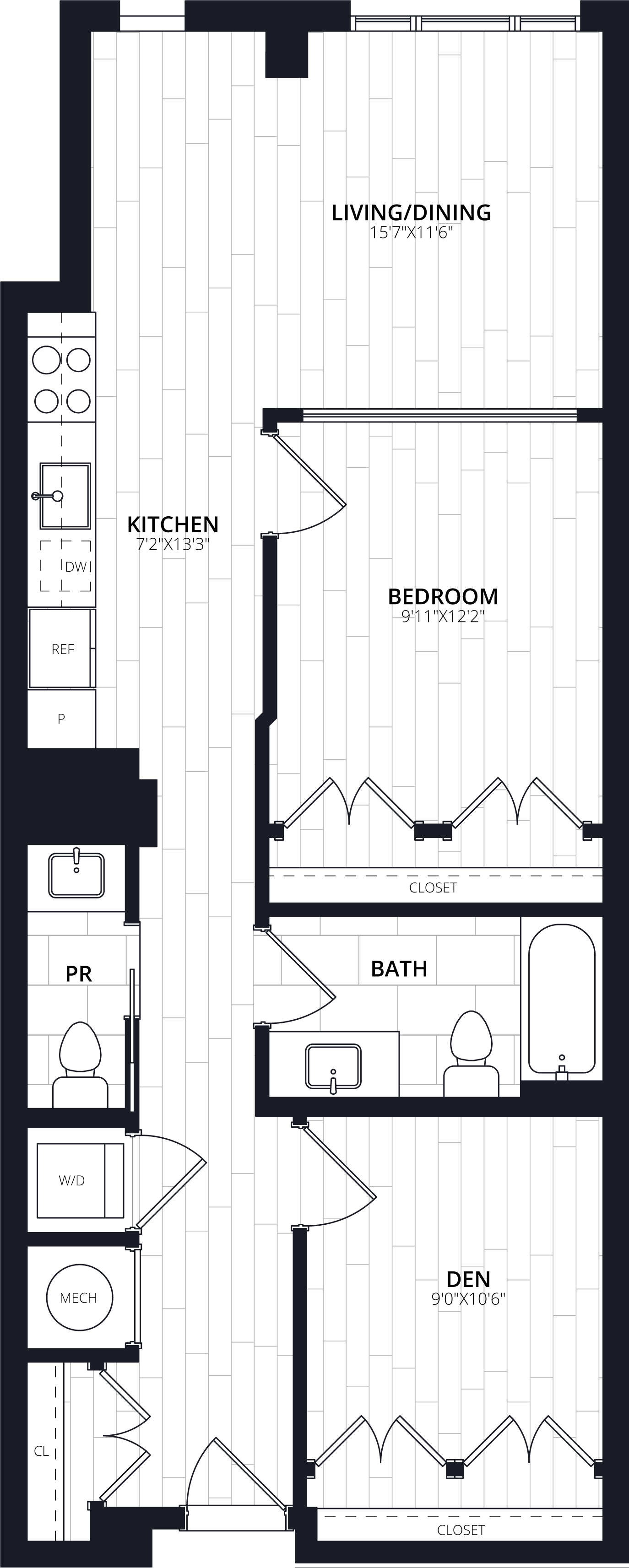 Floorplan image of apartment 422