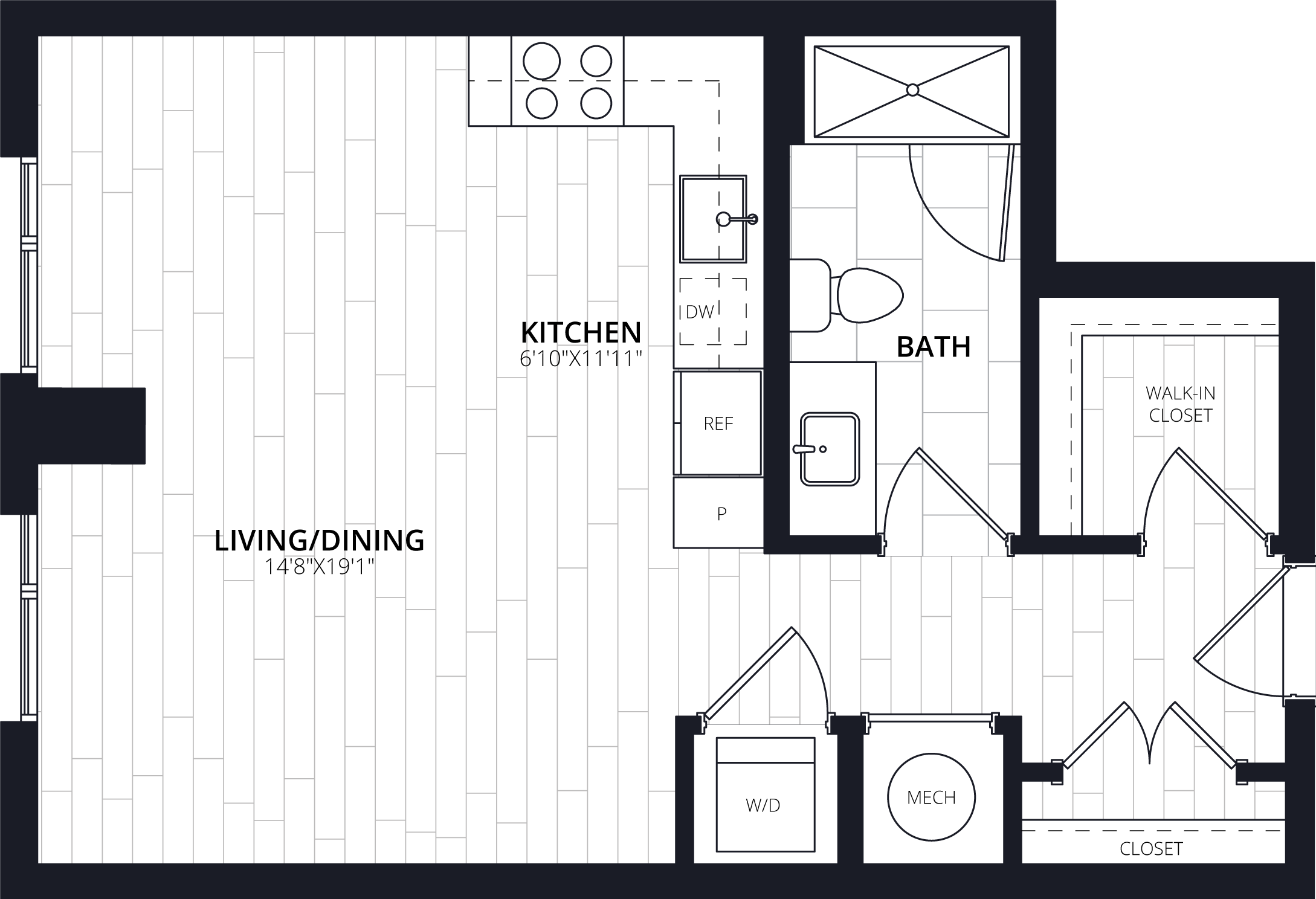 Floorplan image of apartment 206