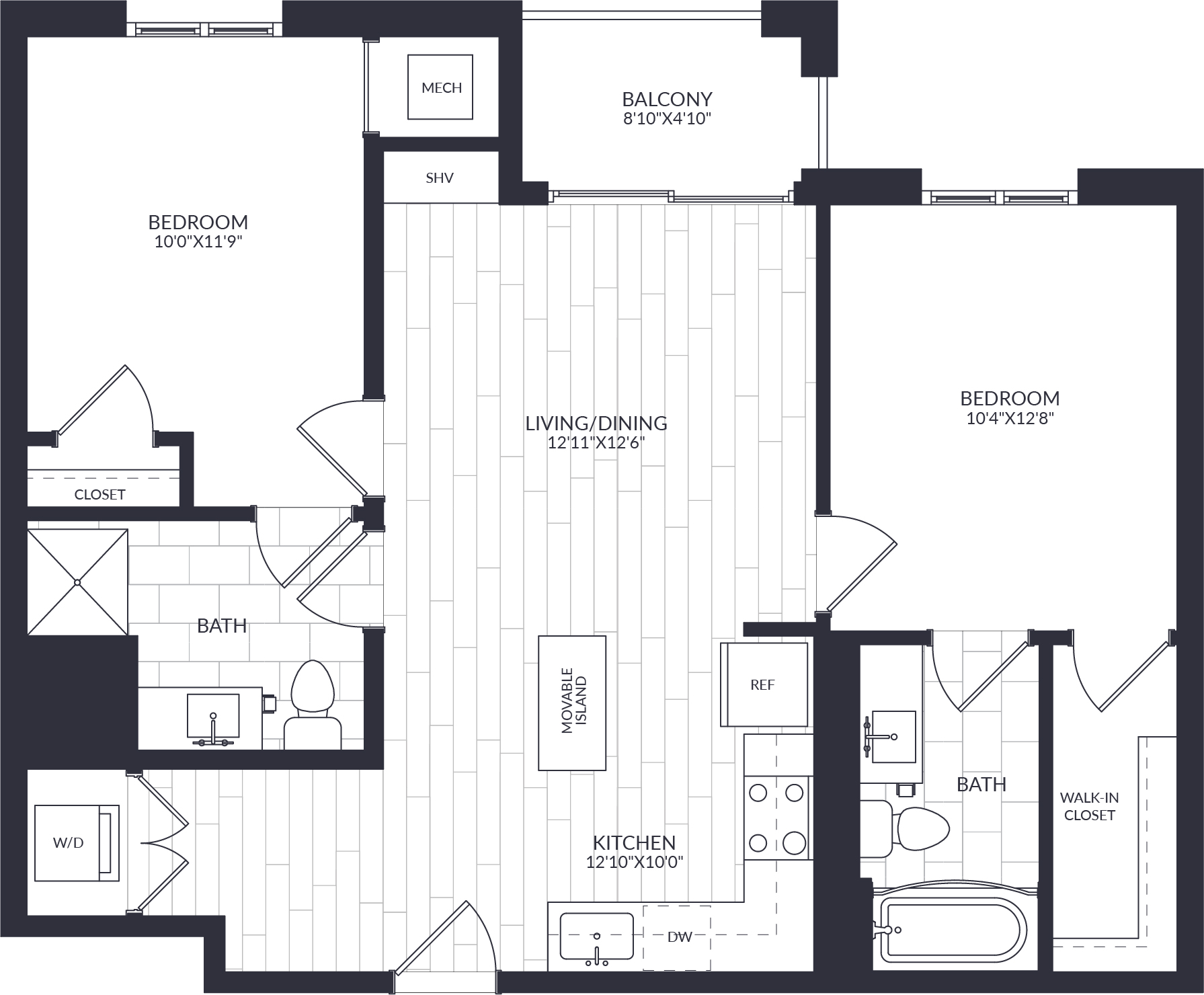 Reynard 2-bedroom floor plan (B2-3A-ANSI) - Washington, DC