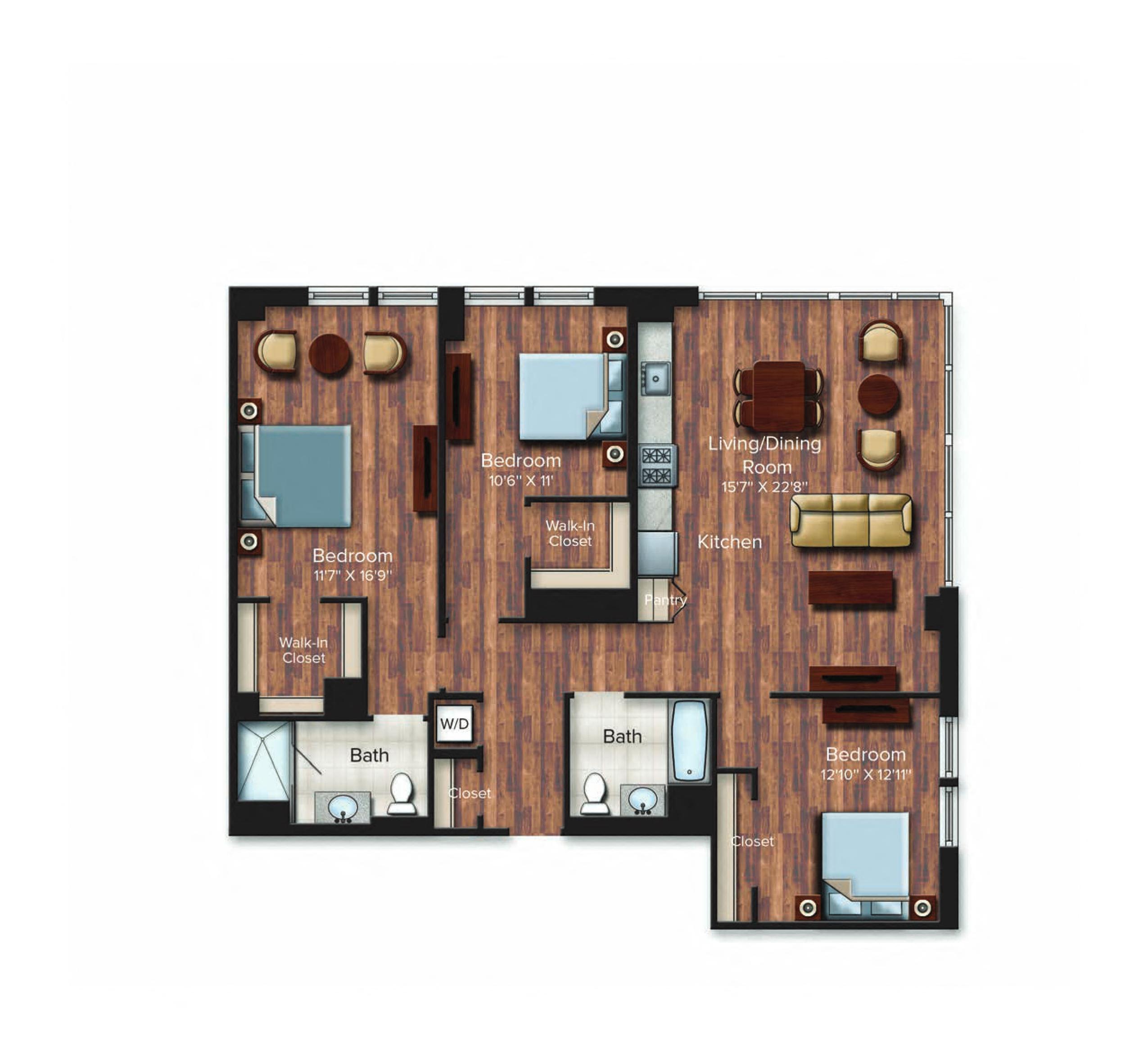 Floor Plan Image of Apartment Apt 0213