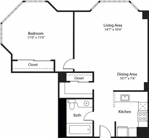 Floor plan layout diagram for 1D