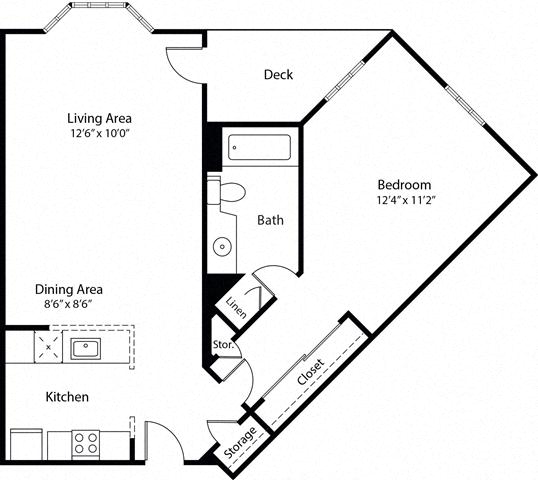 Floor plan layout diagram for 1J